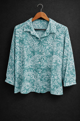 شومیز نخی قد ۶۰ مدل باکسی طرح جدید